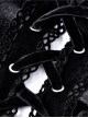 Black Off-Shoulder Lace-Up Long Sleeves Slim Gothic Dress