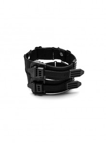 Stiff Webbing Adjustable Stretch Elastic Black Punk Doom Bracelet