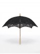 Hollow Thin And Delicate Embroidered Umbrella Frame Wooden Alloy Umbrella Bone Black Gothic Cotton Lace Umbrella