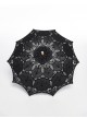 Hollow Thin And Delicate Embroidered Umbrella Frame Wooden Alloy Umbrella Bone Black Gothic Cotton Lace Umbrella