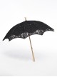 Hollow Thin And Delicate Embroidered Umbrella Frame Wooden Alloy Umbrella Bone Black Gothic Cotton Lace Umbrella