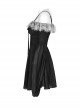 Black Waist One-Shoulder Suspender Court Lace Lace Elastic Elastic Lantern Sleeve Gothic Long-Sleeved Dress