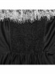 Black Waist One-Shoulder Suspender Court Lace Lace Elastic Elastic Lantern Sleeve Gothic Long-Sleeved Dress