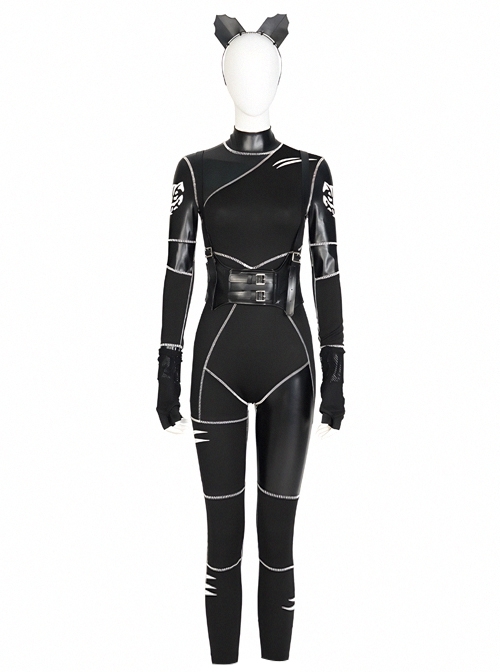 Wednesday Addams Cat Bodysuit Halloween Cosplay Costume Set Without Shoes Without Socks Without Wig
