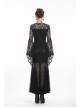Black Lace Embroidery Long Sleeves Red Velvet Gothic Dress