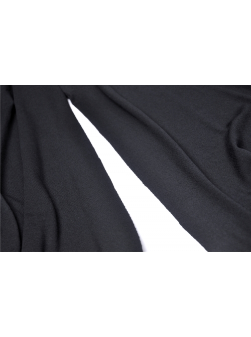 Black Chest Lace-Up Long Sleeves Slit Hem Punk Rock Long Dress