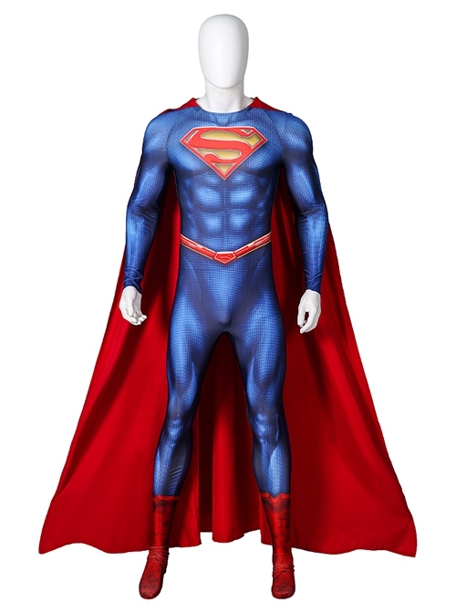 Superman And Lois Season 3 Halloween Cosplay Costume Superman Printing Bodysuit Full Set