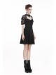 Black Lolita Halter Lace-Up Lace Embroidery With Necklace Gothic Dress
