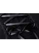 Black Lolita Halter Lace-Up Lace Embroidery With Necklace Gothic Dress