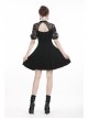 Black Lolita Halter Lace-Up Lace Embroidery With Necklace Gothic Dress