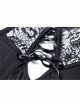 Black Chest Lace-Up Off-Shoulder Lace Sleeves Gothic Dress