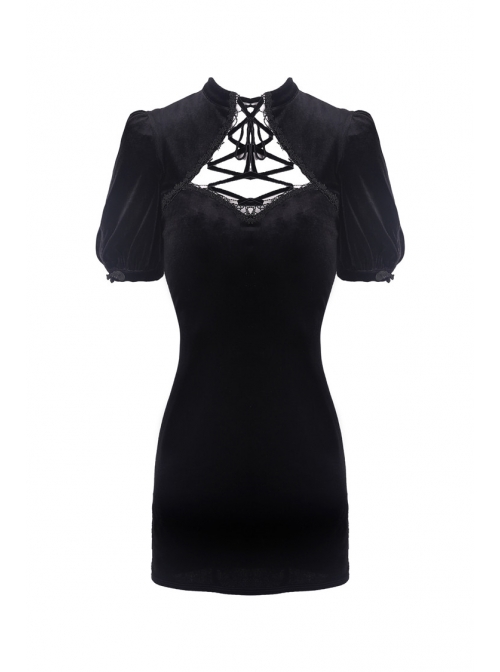 bodycon goth dress Black Goth Pentagram Witch Mini Bodycon Dress Tight Dark Fashion main image 0