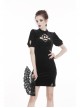 Black Chest Lace-Up Short Sleeves Vintage Bodycon Gothic Dress