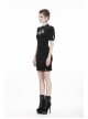 Black Chest Lace-Up Short Sleeves Vintage Bodycon Gothic Dress