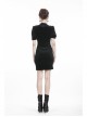 Black Chest Lace-Up Short Sleeves Vintage Bodycon Gothic Dress