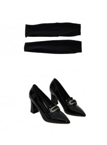 Wednesday Addams School Ball Dress Halloween Cosplay Accessories Black Shoes And Socks