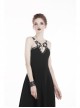 Black Off-Shoulder Chest Metal Straps Long Hem Punk Dress