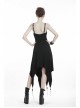 Black Off-Shoulder Chest Metal Straps Long Hem Punk Dress