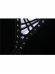 Black V-Neck Chest Lace-Up Long Sleeves Punk Rock Dress