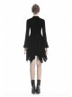 Black V-Neck Chest Lace-Up Long Sleeves Punk Rock Dress