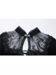 Black Lace Embroidery Chest Lace-Up Long Sleeves Velvet Gothic Dress
