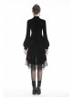 Black Lace Embroidery Chest Lace-Up Long Sleeves Velvet Gothic Dress