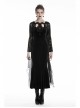 Black Chest Hollow Gauze Embroidery Mermaid Hem Gothic Maxi Dress