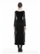 Black Chest Hollow Gauze Embroidery Mermaid Hem Gothic Maxi Dress