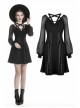 Black V-Neck Chest Star Bandage Lace-Up Long Gauze Sleeves Punk Dress
