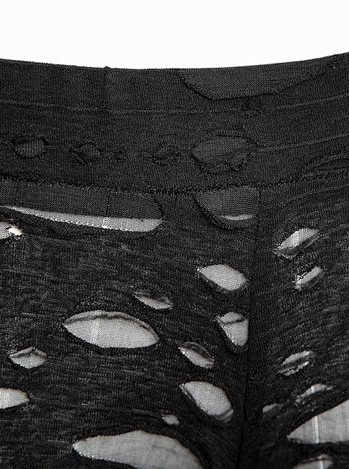 Gothic Black Mesh Close Fitting Long Leggings