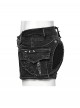 Black Elastic Wash Water Denim Shorts
