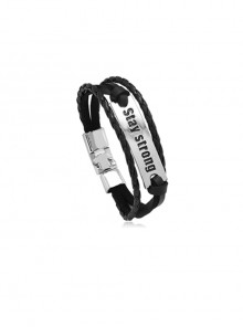 Simple And Creative Black Braided Personality Punk Style Trendy Men's Bracelet