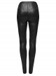 Gothic Black Flocking Bind Lace Skinny Leggings