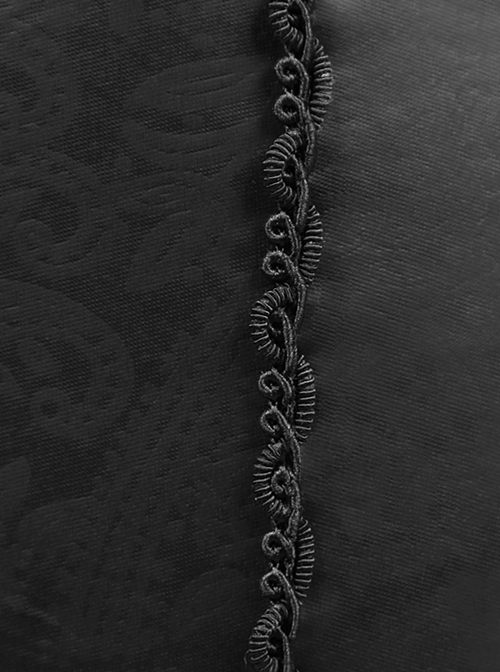 Gothic Black Flocking Bind Lace Skinny Leggings