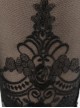 Gothic Black Flocking Bind Lace Skinny Leggings