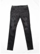Gothic Elastic Long Black Floral Printed Leggings