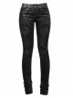 Gothic Elastic Long Black Floral Printed Leggings