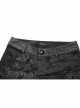 Gothic Elastic Long Black Floral Printed Leggings