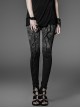 Dark Grey Gradient Female Skinny Pants With Branches Decoration