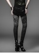 Dark Grey Gradient Female Skinny Pants With Branches Decoration
