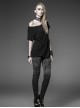 Dark Grey Gradient Female Skinny Pants With Branches Decoration