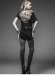Dark Grey Gradient Female Skinny Pants With Branches Decoration