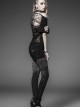 Dark Grey Gradient Female Skinny Pants With Branches Decoration