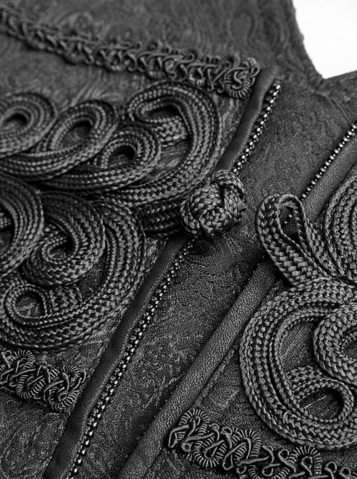 Daily Gothic Peacock Button Man Black Pants
