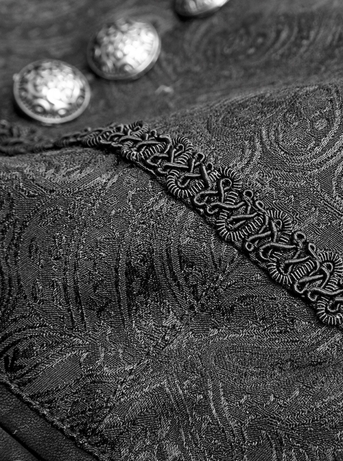 Daily Gothic Peacock Button Man Black Pants