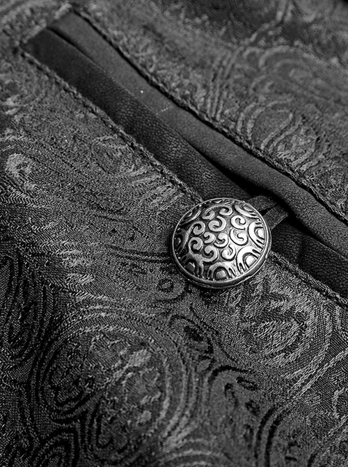 Daily Gothic Peacock Button Man Black Pants