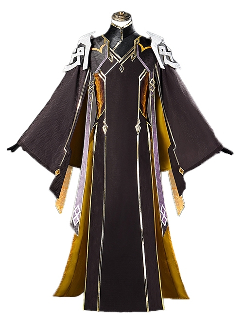 Game Genshin Impact Zhongli New Skin Rex Lapis Halloween Cosplay Costume Full Set