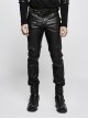 Steam Punk PU Leather Man Pants With Zipper