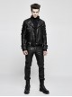 Steam Punk PU Leather Man Pants With Zipper