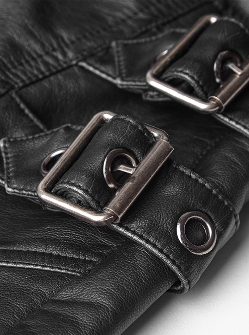 Steam Punk PU Leather Man Pants With Zipper